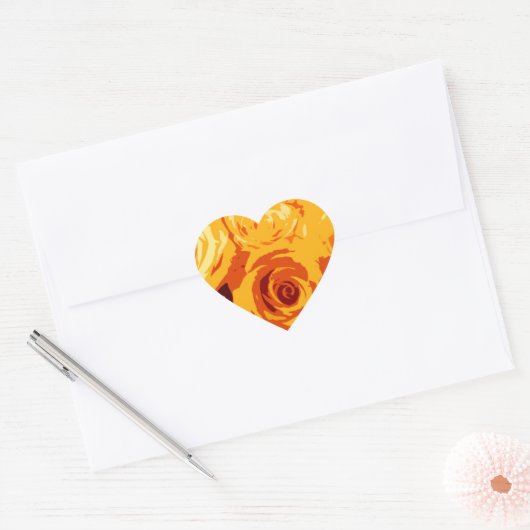 Geel Goud Sinaasappel Rozen Stickers (Envelop)