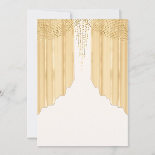 Geel Goud Sprookjesjurk Quinceanera Kaart (Achterkant)