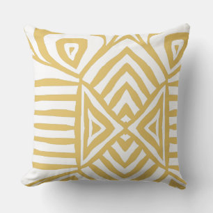 geel goud Tribal Maze Mud Cloth Pattern Afrikaans Kussen