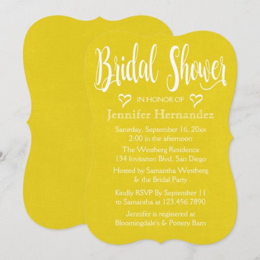 Geel Goud Vrijgezellenfeest Witte Harten Trouwen Kaart (Voorkant / Achterkant)