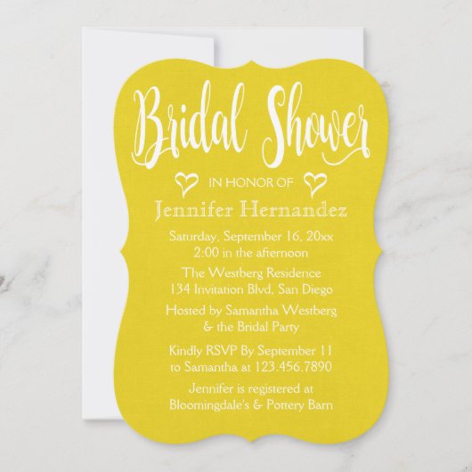 Geel Goud Vrijgezellenfeest Witte Harten Trouwen Kaart (Voorkant)