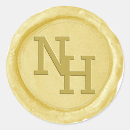 Geel Goud Wax Seal Monogram Initialen Sticker