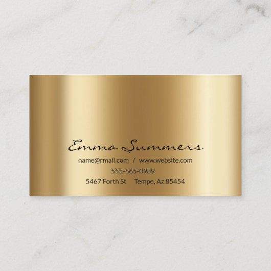 Geel Goud Wenkbrauw Wimper Glitter Make-up Ogen Visitekaartje (Achterkant)