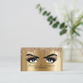 Geel Goud Wenkbrauw Wimper Glitter Make-up Ogen Visitekaartje (Staand voorkant)