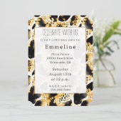 Geel Goud Wit Zwart Leopard Abstract Kaart (Staand voorkant)