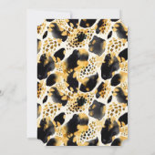 Geel Goud Wit Zwart Leopard Print Abstract Kaart (Achterkant)