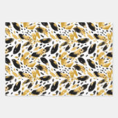 Geel Goud Wit Zwart Luipaard Inpakpapier Vel (Voorkant 2)