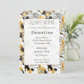 Geel Goud Wit Zwart Luipaarden Abstract Kaart (Staand voorkant)