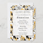 Geel Goud Wit Zwart Luipaarden Abstract Kaart (Voorkant)