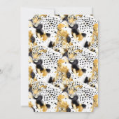 Geel Goud Wit Zwart Luipaarden Abstract Kaart (Achterkant)