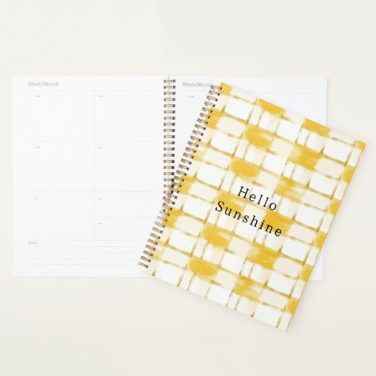 Geel Goud Witte Gestreepte Plaid   Planner (Display)