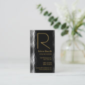 Geel Goud Zilvergrijs Monogram Visitekaartje (Staand voorkant)