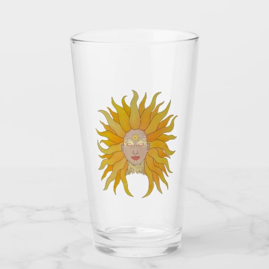 Geel goud zon geïnspireerd glas (Voorkant)