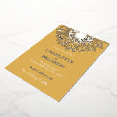 Geel Goud Zonnebloem Bruiloft Folie Uitnodiging (Gedraaid)