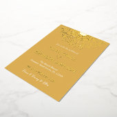 Geel Goud Zonnebloem Moderne Bloemen Bruiloft Folie Uitnodiging (Gedraaid)