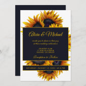 Geel Goud Zonnebloemen | Moderne zomerbruiloft Kaart (Voorkant / Achterkant)