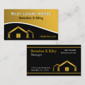 Geel Goud & Zwart Huis Bouw & Bouw Visitekaartje (Voorkant / Achterkant)