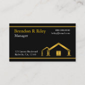 Geel Goud & Zwart Huis Bouw & Bouw Visitekaartje (Achterkant)