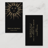 Geel Goud Zwart Zon Maan Celestial Visitekaartje (Voorkant / Achterkant)