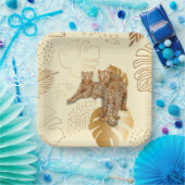 Geel goudblad bord (Feest)