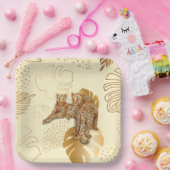 Geel goudblad bord (Feest)