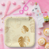 Geel goudblad, bord (Feest)