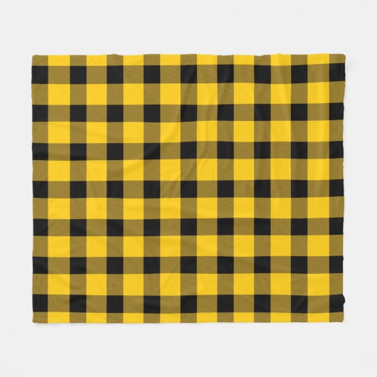 Geel/goudbuffelblok Fleece Deken (Voorkant (Horizontaal))