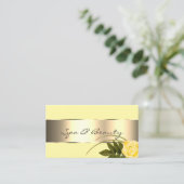 Geel gouddeeg Kute Roos Flower Modern Floral Visitekaartje (Staand voorkant)