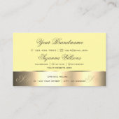 Geel gouddeklaag Roos Bloem met monogram Visitekaartje (Achterkant)