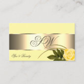 Geel gouddeklaag Roos Bloem met monogram Visitekaartje (Voorkant)