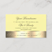 Geel gouddeklaag Roos met Initialen Visitekaartje (Achterkant)