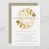 GEEL GOUDE FOLIAGE WREATH KOPPELS SCHOONKAART BEDANKKAART (Voorkant / Achterkant)