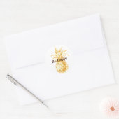 Geel Gouden Ananas Confetti Ronde Sticker (Envelop)