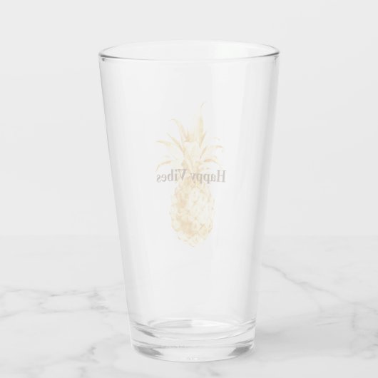 Geel gouden ananas glas (Achterkant)