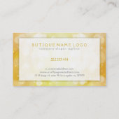 Geel gouden bokeh glitter en sparkles visitekaartje (Achterkant)