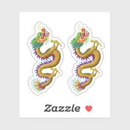 Geel/Gouden Chinese Draak Sticker