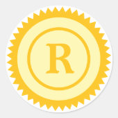 Geel gouden cirkel ster certificatie zegel sticker (Voorkant)