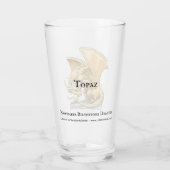 Geel Gouden Draak: November's Geboortesteen Topaas Glas (Achterkant)