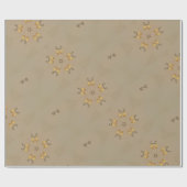 Geel gouden eierpatroon paaseieren bijtend beige cadeaupapier (Vlak)