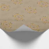 Geel gouden eierpatroon paaseieren bijtend beige cadeaupapier (Hoek)