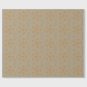 Geel gouden eierpatroon paaseieren bijtend beige cadeaupapier (Vlak)