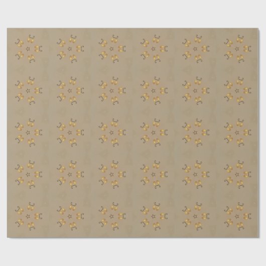 Geel gouden eierpatroon paaseieren bijtend beige cadeaupapier (Vlak)
