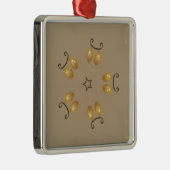 Geel gouden eierpatroon paaseieren bijtend beige metalen ornament (Rechts)