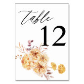 Geel gouden Floral Tafelnummer (Voorkant)