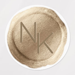 Geel Gouden Folie Wax Seal Initiaal Bruiloft Monog Labels