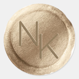 Geel Gouden Folie Wax Seal Initiaal Envelop Sticke Ronde Sticker