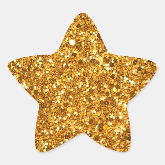 Geel-Gouden Glanzende Achtergrond Ster Sticker (Voorkant)