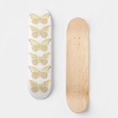 Geel Gouden Glitter Vlinders Skateboard (Voorkant)
