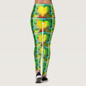geel gouden harten groen leggings (Achterkant)