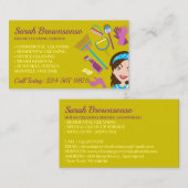 Geel gouden huis schoonmaken Janitorial Glove Scho Visitekaartje (Voorkant / Achterkant)